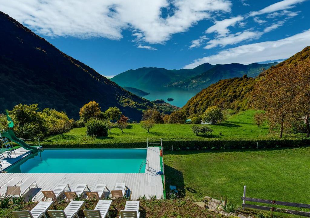 Marone Ski Chalet | In a green and relaxing atmosphere with pool and stunning lake view
