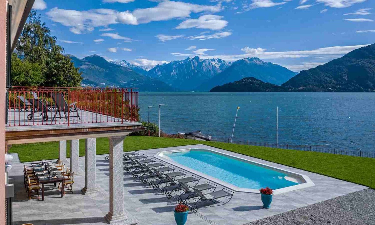 Grandola ed Uniti Villa | Lake Como lake front Villa rental for 28 people with pool, AC, Wi-Fi, walk to town