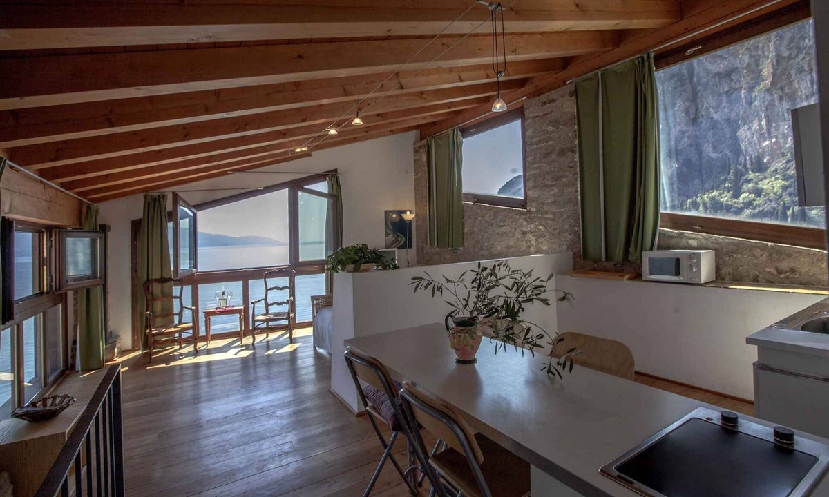 Tignale Apartment | Studio rustically furnished, with a view of the lake and with terrace
