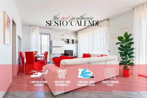 Sesto Calende Apartment | the red penthouse - family apart with terrace 2 bedroom private park