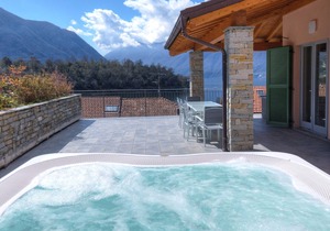 Comacina lake view private Villa family sleeps 14 guests with featuring hot tub.