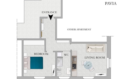 Pavia Apartment | 50 m² Apartment ∙ 1 bedroom ∙ 4 guests