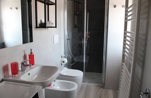 Somma Lombardo Apartment | appartment near Malpensa Airport, double bed and double sofa, bathroom, kitchen
