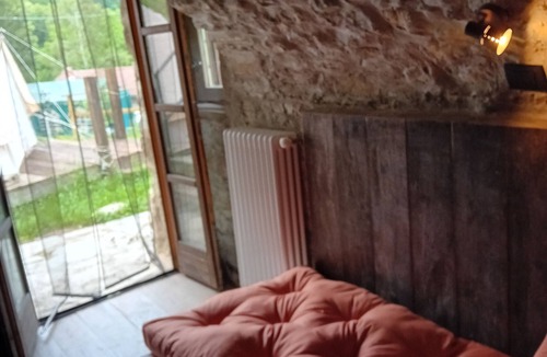 Bene Lario RV Rental | Caravan 'Glamping C Selva Tenda Ciliegio' with Mountain View and Shared Garden