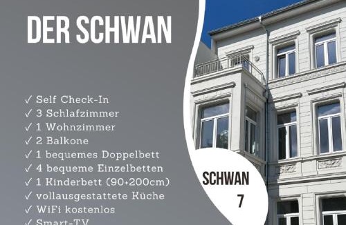 Dueren Apartment | Der Schwan 7 - 3 Schlafzimmer - 2 Balkone - zentral - 100 qm