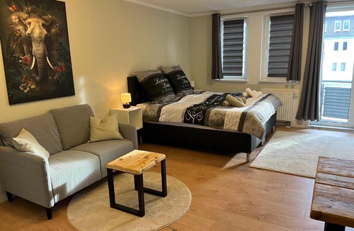 Mickten Apartment | Studio an der Elbe mit Balkon, Küche und Netflix
