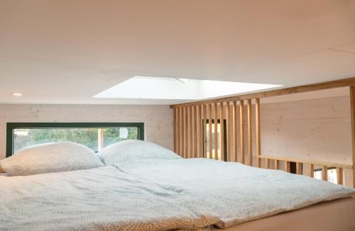 Moorfleet Boat Rental | Uriges Tiny Hausboot mit Kamin im Winter auf der Dove Elbe