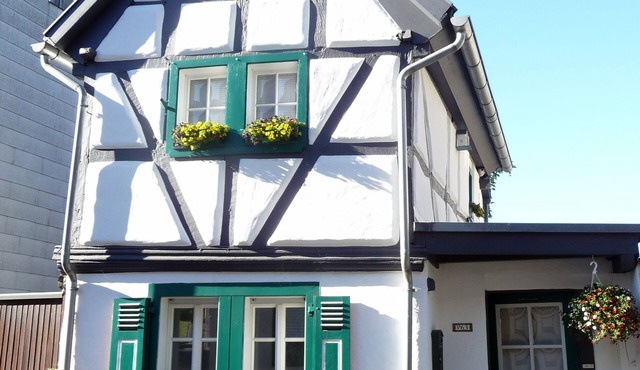 Romantic half-timbered house in the historic town center